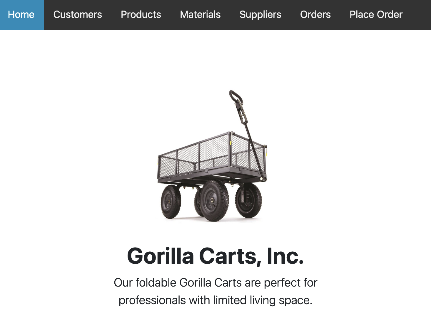 Gorilla Carts Splash Page